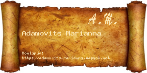 Adamovits Marianna névjegykártya