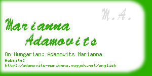 marianna adamovits business card